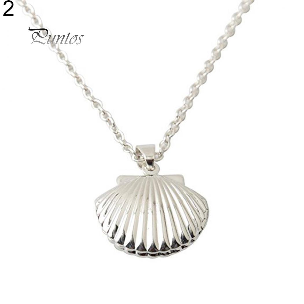 Женское стильное ожерелье-цепочка с медальоном из морской ракушки, ювелирные изделия серебряный