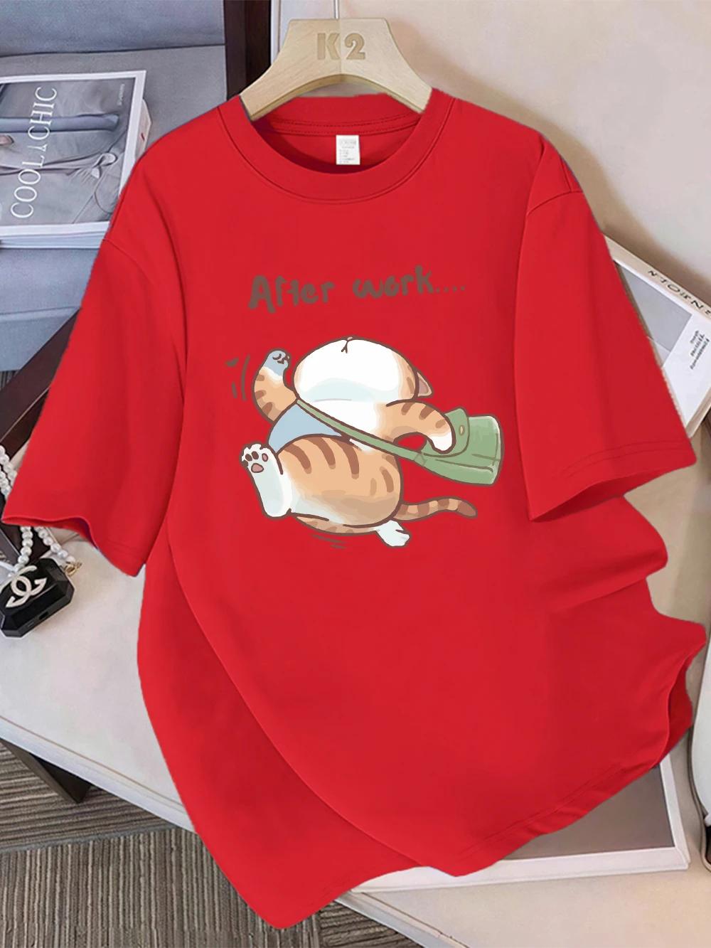 Summer T-Shirts Womens The Cat That Runs After Work Prints Tops Soft O-Neck Short Sleeve Tees Basic Clothes Women Clothes XL червоний
Summer T-Shirts Womens The Cat That Runs After Work Prints Tops Soft O-Neck Short Sleeve Tees Basic Clothes Women Clothes XL червоний