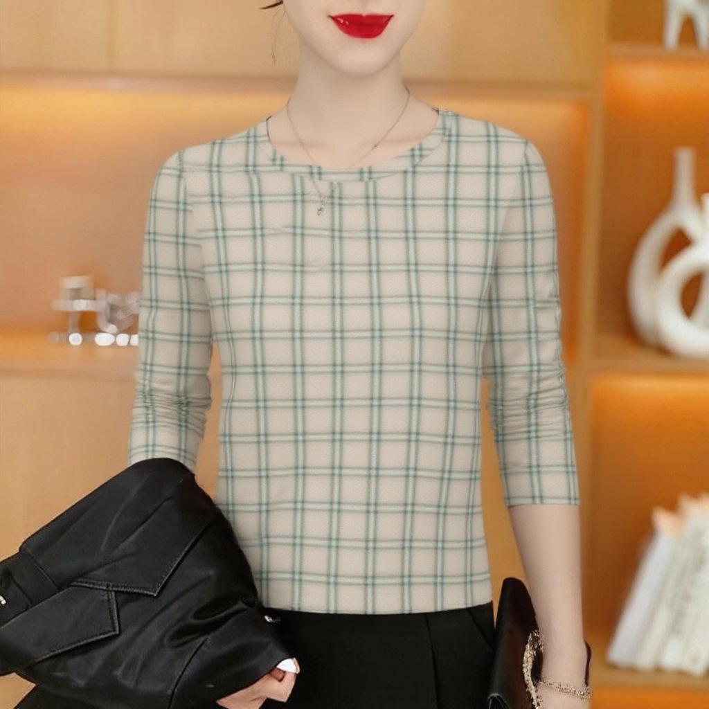 2026 Spring Plaid Long-Sleeve T-Shirt for Women: Flattering, Age-Defying, Tummy-Concealing Top for Middle-Aged and Elderly Moms XL
2026 Spring Plaid Long-Sleeve T-Shirt for Women: Flattering, Age-Defying, Tummy-Concealing Top for Middle-Aged and Elderly Moms XL