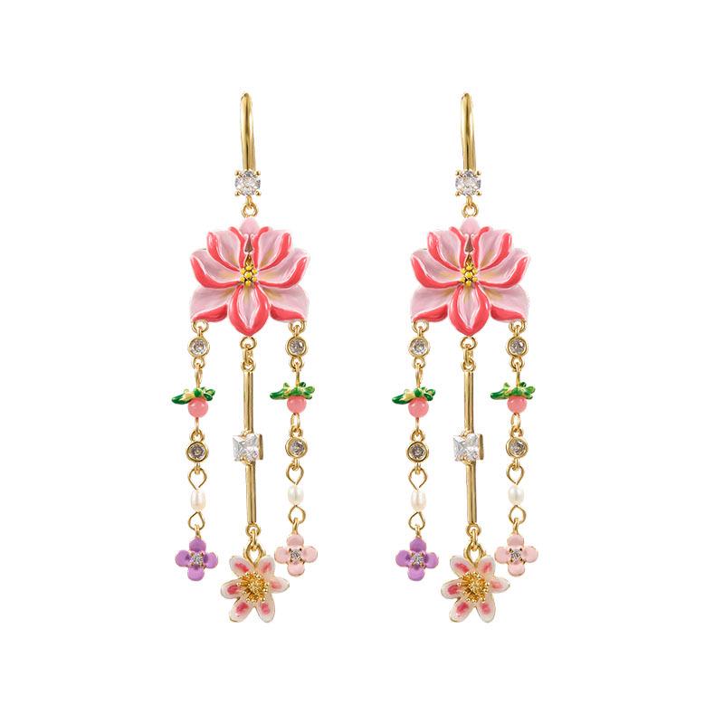Hand-Painted Floral Enamel Tassel Ear Hooks – Long, Stylish, Face-Slimming Earrings Others
Hand-Painted Floral Enamel Tassel Ear Hooks – Long, Stylish, Face-Slimming Earrings Others