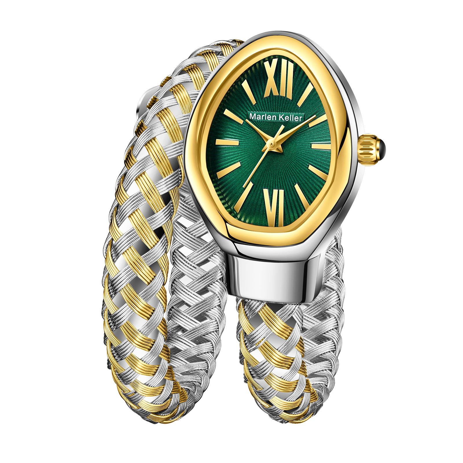 Новые креативные женские часы в форме змеи, роскошные кварцевые модные женские часы-браслет, подарки для девушек зелёный/серебряный
Новые креативные женские часы в форме змеи, роскошные кварцевые модные женские часы-браслет, подарки для девушек зелёный/серебряный