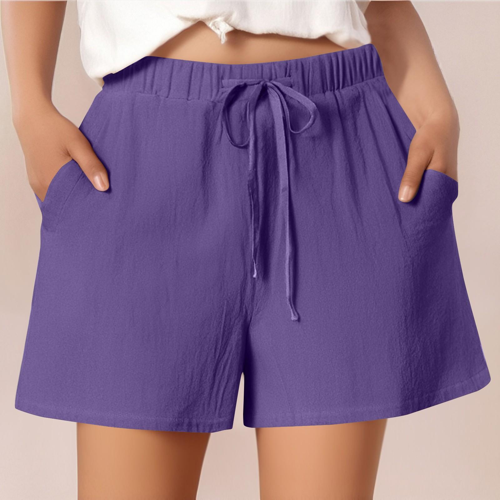 Women s Casual Cotton And Linen Color Loose Elastic Waist Lace-up Shorts Three-quarter Pants S фіолетовий
Women s Casual Cotton And Linen Color Loose Elastic Waist Lace-up Shorts Three-quarter Pants S фіолетовий