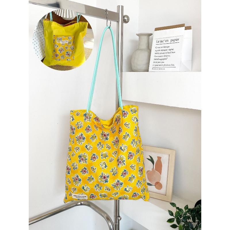 Spring New Korean Style Floral Double-Sided Shoulder Bag for Women Fresh Travel Canvas Tote Handbag
Spring New Korean Style Floral Double-Sided Shoulder Bag for Women Fresh Travel Canvas Tote Handbag