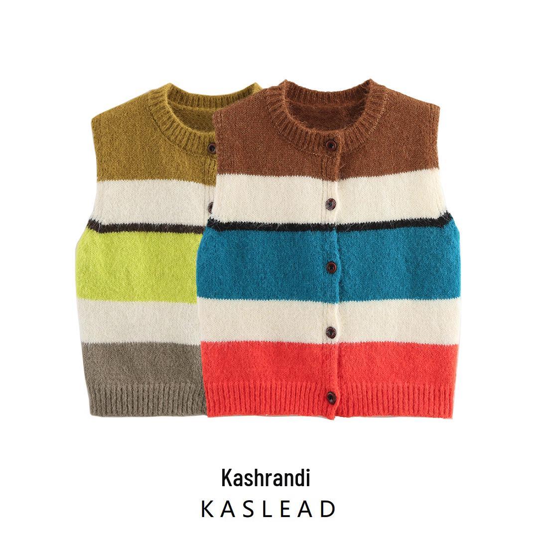 Spring 2025 Women s European & American Striped Cardigan Knit Sleeveless Vest One Size
Spring 2025 Women s European & American Striped Cardigan Knit Sleeveless Vest One Size
