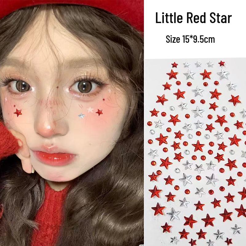Concert Face Stickers: Five-Pointed Star, Blue Heart, Bowknot, Glue-Free Rhinestones for Makeup
Concert Face Stickers: Five-Pointed Star, Blue Heart, Bowknot, Glue-Free Rhinestones for Makeup