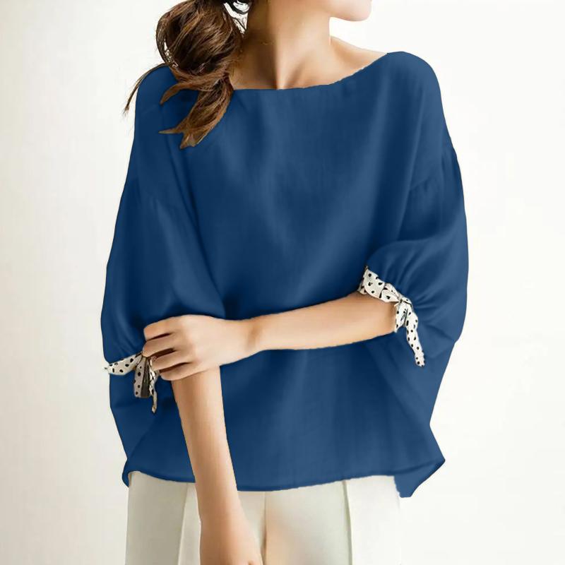 ZANZEA Женская повседневная летняя блузка с круглым вырезом и рукавом 3/4 свободного кроя 3XL темно-синий
ZANZEA Женская повседневная летняя блузка с круглым вырезом и рукавом 3/4 свободного кроя 3XL темно-синий