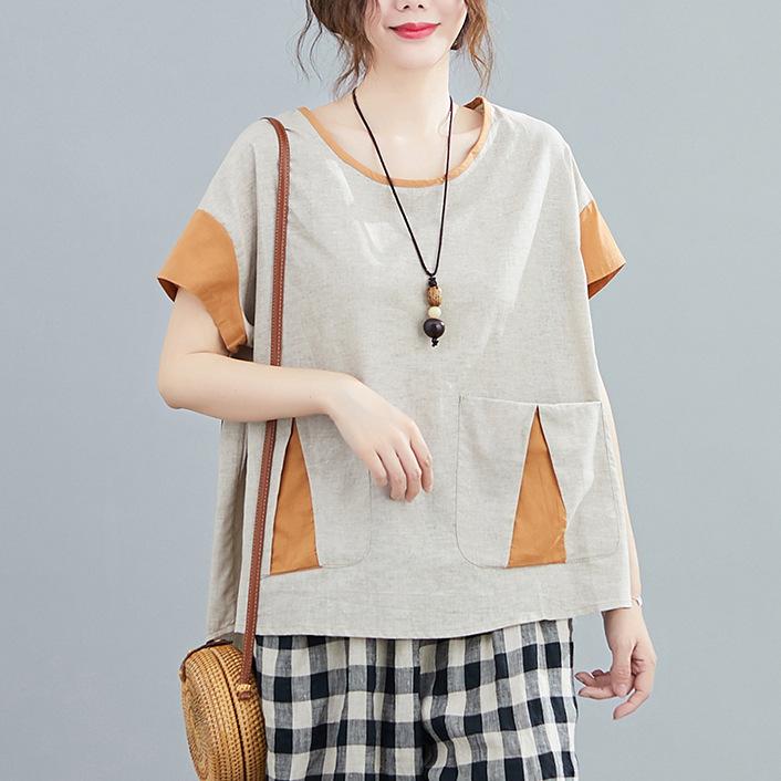 Весна и лето Большой размер Свободный темперамент Повседневный и модный антивозрастной короткий рукав футболка из хлопка и льна Топ XL
Весна и лето Большой размер Свободный темперамент Повседневный и модный антивозрастной короткий рукав футболка из хлопка и льна Топ XL