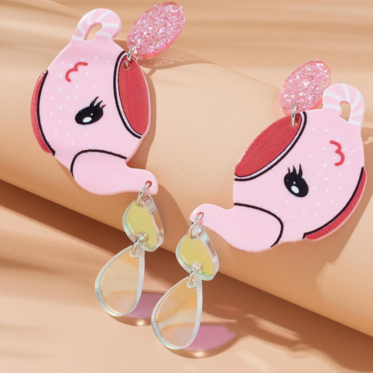 Creative design cute cartoon teapot smiling face water droplet fringe acrylic earrings розовый
Creative design cute cartoon teapot smiling face water droplet fringe acrylic earrings розовый