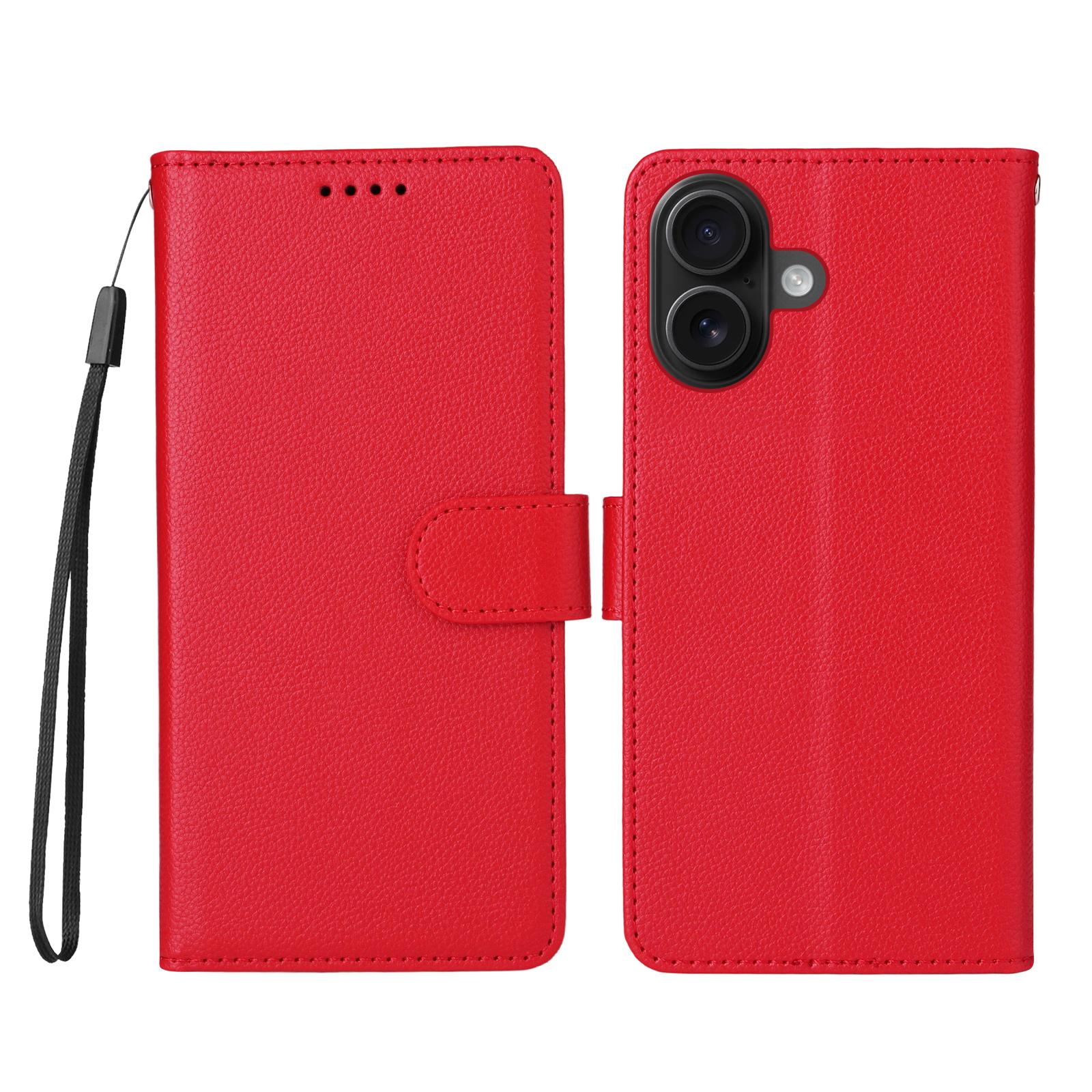 For iPhone 16 Plus Case RFID Blocking 3 Card Slots PU Leather Phone Cover with Wrist Strap Red
For iPhone 16 Plus Case RFID Blocking 3 Card Slots PU Leather Phone Cover with Wrist Strap Red