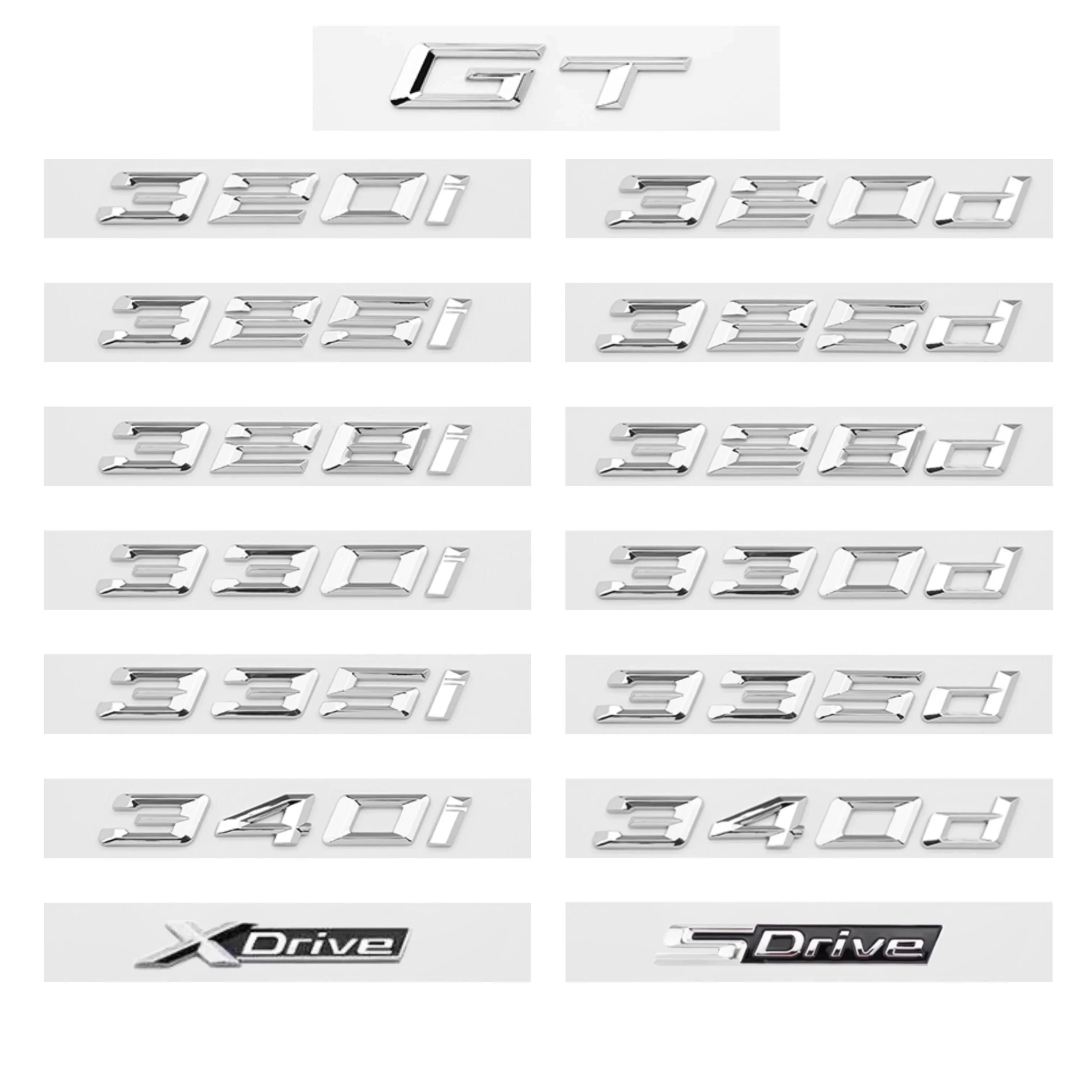 Chrome Silver GT 320i 320d 325i 325d 330i XDrive ABS Numbers Letters Emblem for BMW 3 Series E90 E46 F30 Car Trunk Logo Sticker XDrive
Chrome Silver GT 320i 320d 325i 325d 330i XDrive ABS Numbers Letters Emblem for BMW 3 Series E90 E46 F30 Car Trunk Logo Sticker XDrive