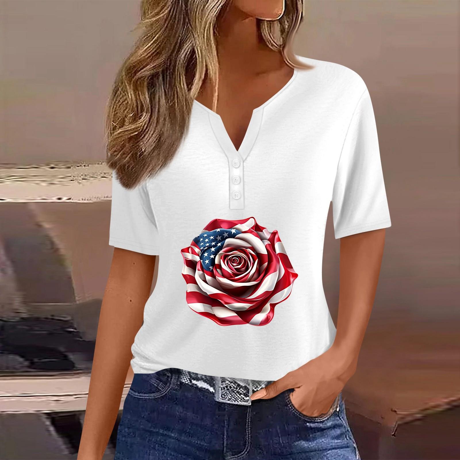 Women s T Shirt Tee Independence Day Print Button Short Sleeve Daily Weekend Fashion Basic V-Neck Regular Top XL білий
Women s T Shirt Tee Independence Day Print Button Short Sleeve Daily Weekend Fashion Basic V-Neck Regular Top XL білий