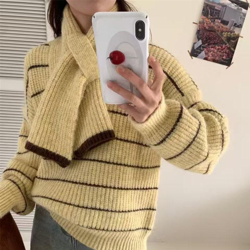 Осень и зима новый корейский вариант дикий свободный контрастный цвет в полоску вязаный кардиган с шарфом топ милый и симпатичный one size fits all жёлтый
Осень и зима новый корейский вариант дикий свободный контрастный цвет в полоску вязаный кардиган с шарфом топ милый и симпатичный one size fits all жёлтый