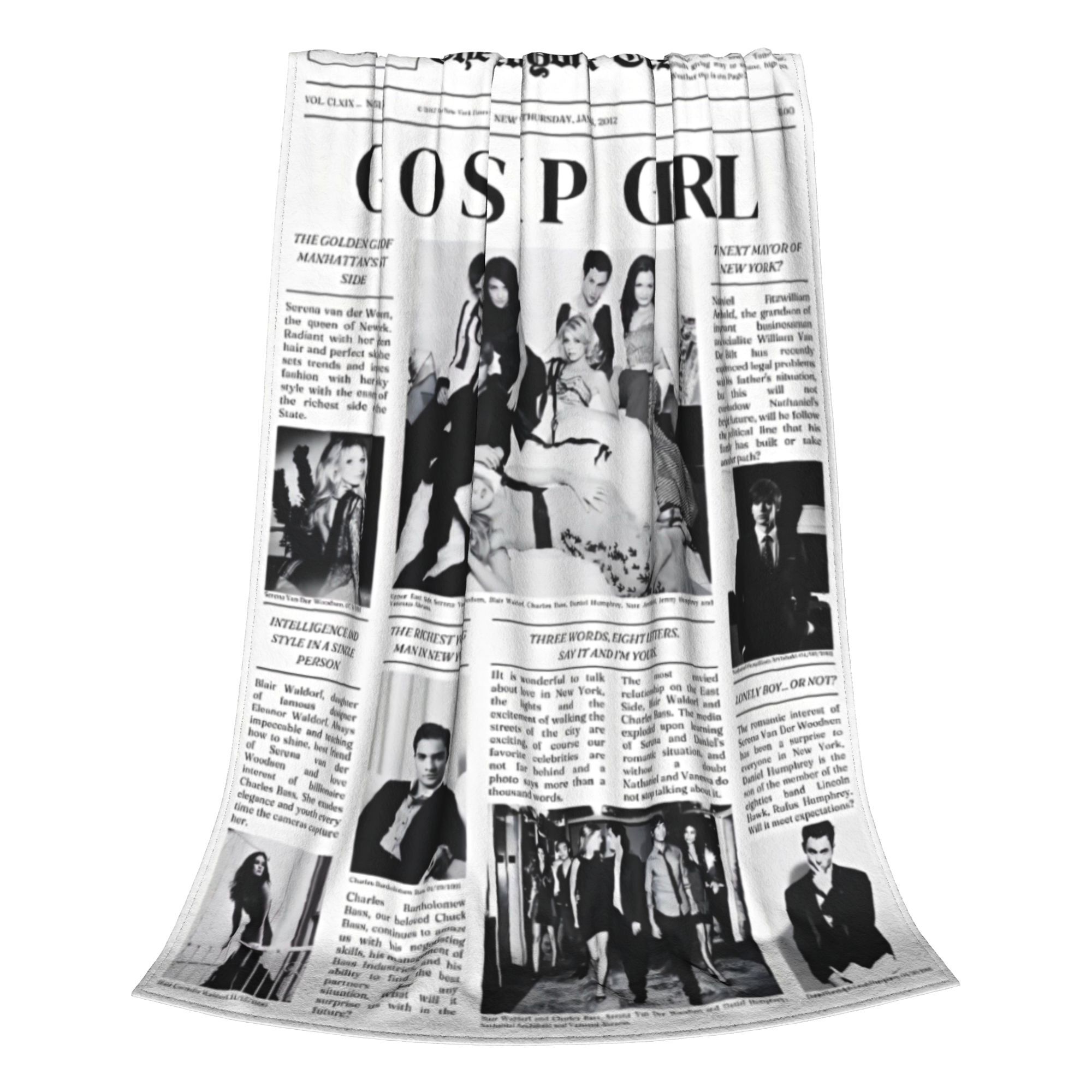 Gossip Girl TV Series Flannel Blanket New York Newspaper Funny Throw Blankets for Home 150*125cm Plush Thin Quilt Soft 75x90cm
Gossip Girl TV Series Flannel Blanket New York Newspaper Funny Throw Blankets for Home 150*125cm Plush Thin Quilt Soft 75x90cm
