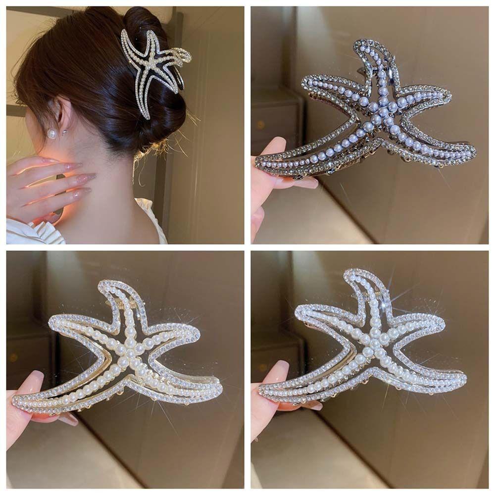 Hollow Pearl Shark Clip Zircon Crystal Hair Clip Sweet Rhinestone Star Hair Claw Ladies/Girls
Hollow Pearl Shark Clip Zircon Crystal Hair Clip Sweet Rhinestone Star Hair Claw Ladies/Girls