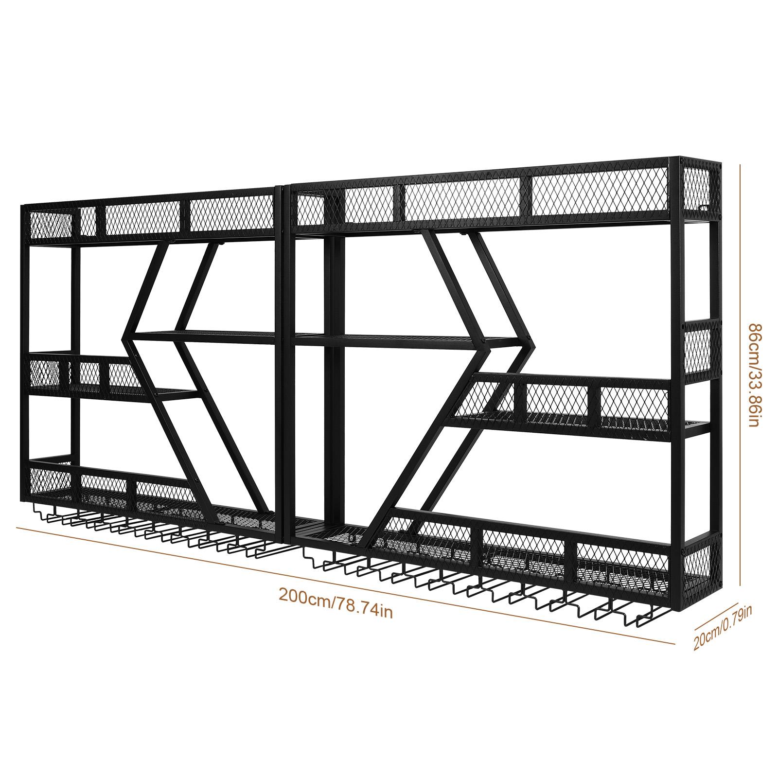 Metal Wall Mounted Wine Rack 3-Tier Wine Bottle Storage Holder with Glass Holder Anti-Drop Crossbar for Kitchen Dining Room Home
Metal Wall Mounted Wine Rack 3-Tier Wine Bottle Storage Holder with Glass Holder Anti-Drop Crossbar for Kitchen Dining Room Home