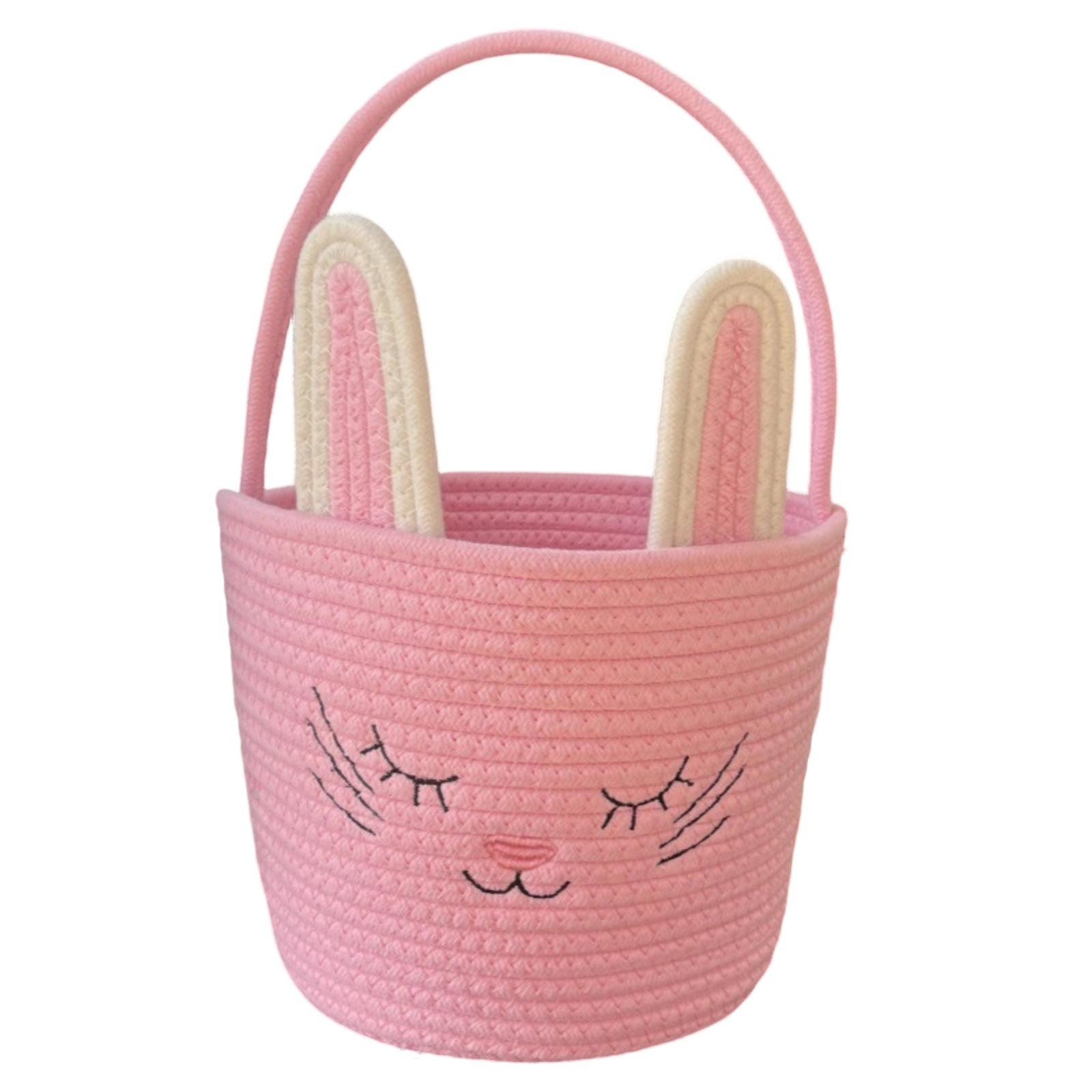 Woven Cotton Rope Basket with Bunny Face Embroidery and Ears Design for Storage or Decorative Use One Size розовый
Woven Cotton Rope Basket with Bunny Face Embroidery and Ears Design for Storage or Decorative Use One Size розовый
