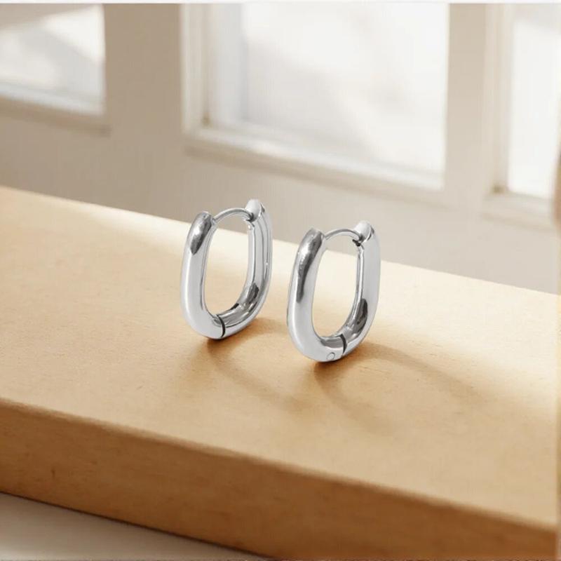 Fashion Simple U-Shaped Stainless Steel Hoop Earrings Women Mini Classic Gold Silver Color Ear Buckle Daily Jewelry
Fashion Simple U-Shaped Stainless Steel Hoop Earrings Women Mini Classic Gold Silver Color Ear Buckle Daily Jewelry
