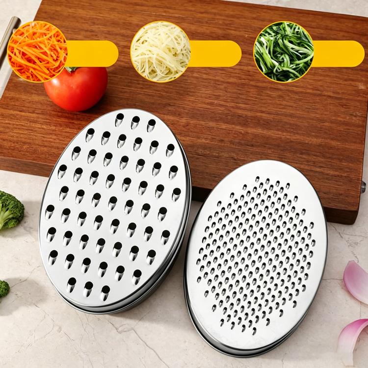 LsCook Kitchen Stainless Steel Grater Multi-Functional Vegetable Slicer with Storage Container Black Container+2 Grating Discs+Brush
LsCook Kitchen Stainless Steel Grater Multi-Functional Vegetable Slicer with Storage Container Black Container+2 Grating Discs+Brush