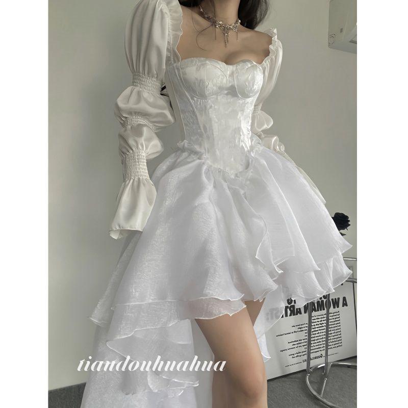 Women s White Renaissance Corset Mini Dress, Puff Sleeve High-Low Ruffle Fairy Party Dress XL білий
Women s White Renaissance Corset Mini Dress, Puff Sleeve High-Low Ruffle Fairy Party Dress XL білий