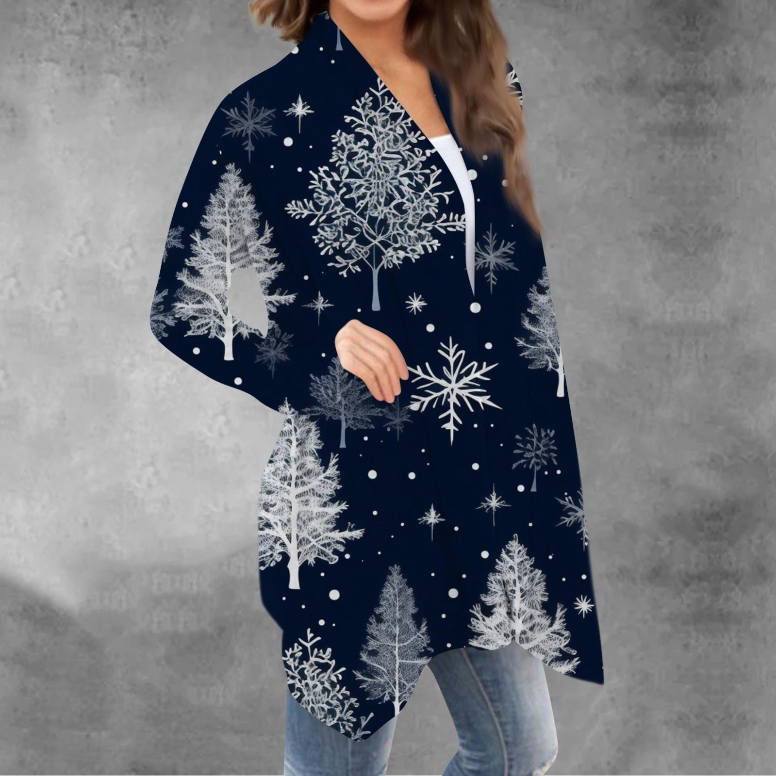 Женский повседневный кардиган с длинными рукавами и рождественским принтом без верхнего пальто XL
Женский повседневный кардиган с длинными рукавами и рождественским принтом без верхнего пальто XL