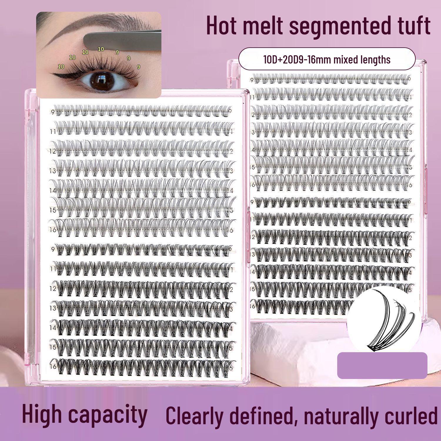 14-Row Mixed 10D/20D Hot Melt Individual Lashes, Natural Single Cluster, Root to Root Curl, Self-Grafting Fairy Style Eyelashes 10D+20D
14-Row Mixed 10D/20D Hot Melt Individual Lashes, Natural Single Cluster, Root to Root Curl, Self-Grafting Fairy Style Eyelashes 10D+20D