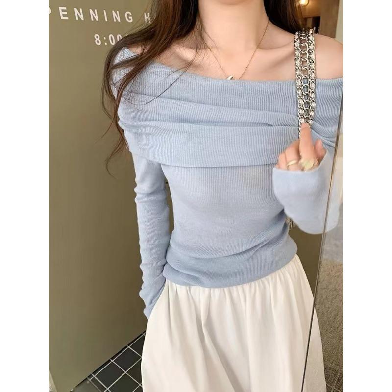 Off-the-shoulder Long-sleeved One-shoulder Sweater Sweater Women s Spring and Autumn Bottoming Shirt Top One size небо синє кольору
Off-the-shoulder Long-sleeved One-shoulder Sweater Sweater Women s Spring and Autumn Bottoming Shirt Top One size небо синє кольору