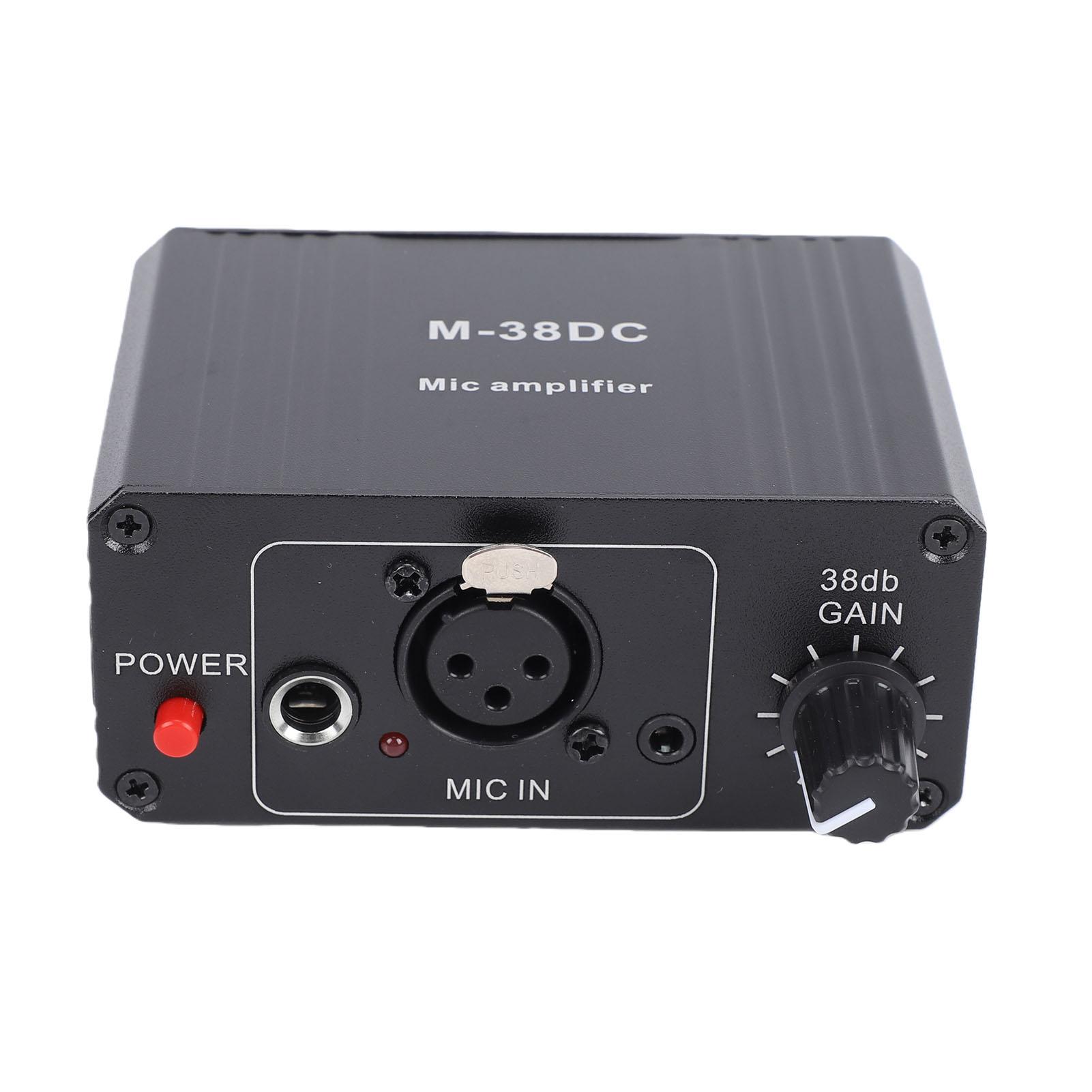 Microphone Preamp 38dB Adjustable Gain 3.5mm 6.5mm XLR Output Mic Gain Booster for Dynamic Coils Capacitors
Microphone Preamp 38dB Adjustable Gain 3.5mm 6.5mm XLR Output Mic Gain Booster for Dynamic Coils Capacitors