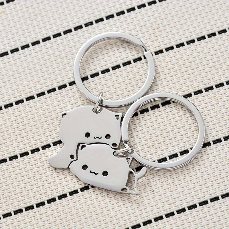 1 unit of charming cartoon cat keychains, constructed from stainless steel, perfect for decorating partner purse keys
1 unit of charming cartoon cat keychains, constructed from stainless steel, perfect for decorating partner purse keys