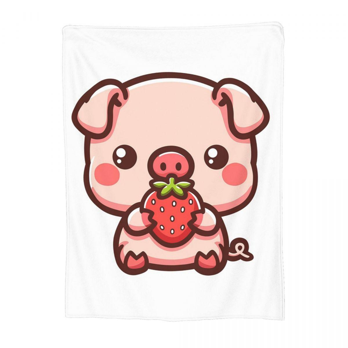 Pig With Strawberry Blanket Fleece Sofa Throw Blanket Portable for Home Bedroom Outdoor Throws Bedspread Quilt 30x40in
Pig With Strawberry Blanket Fleece Sofa Throw Blanket Portable for Home Bedroom Outdoor Throws Bedspread Quilt 30x40in