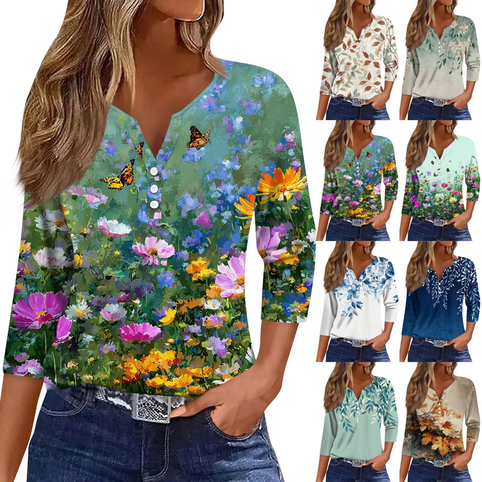 3/4 Length Sleeve Women s Tops Print Vintage Fashion Casual Loose With V Neck Plus Size Shirts Tops XL хакі
3/4 Length Sleeve Women s Tops Print Vintage Fashion Casual Loose With V Neck Plus Size Shirts Tops XL хакі
