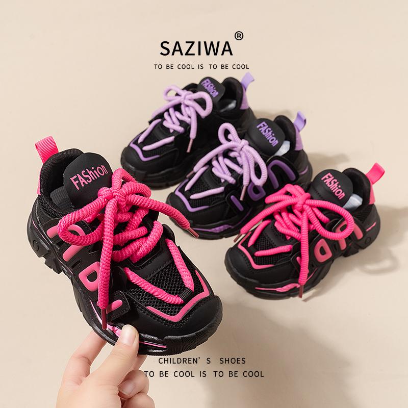 Новая детская модная дышащая обувь на все времена года с низким берцем, детская спортивная обувь для бега, удобные кроссовки для мальчиков и девочек