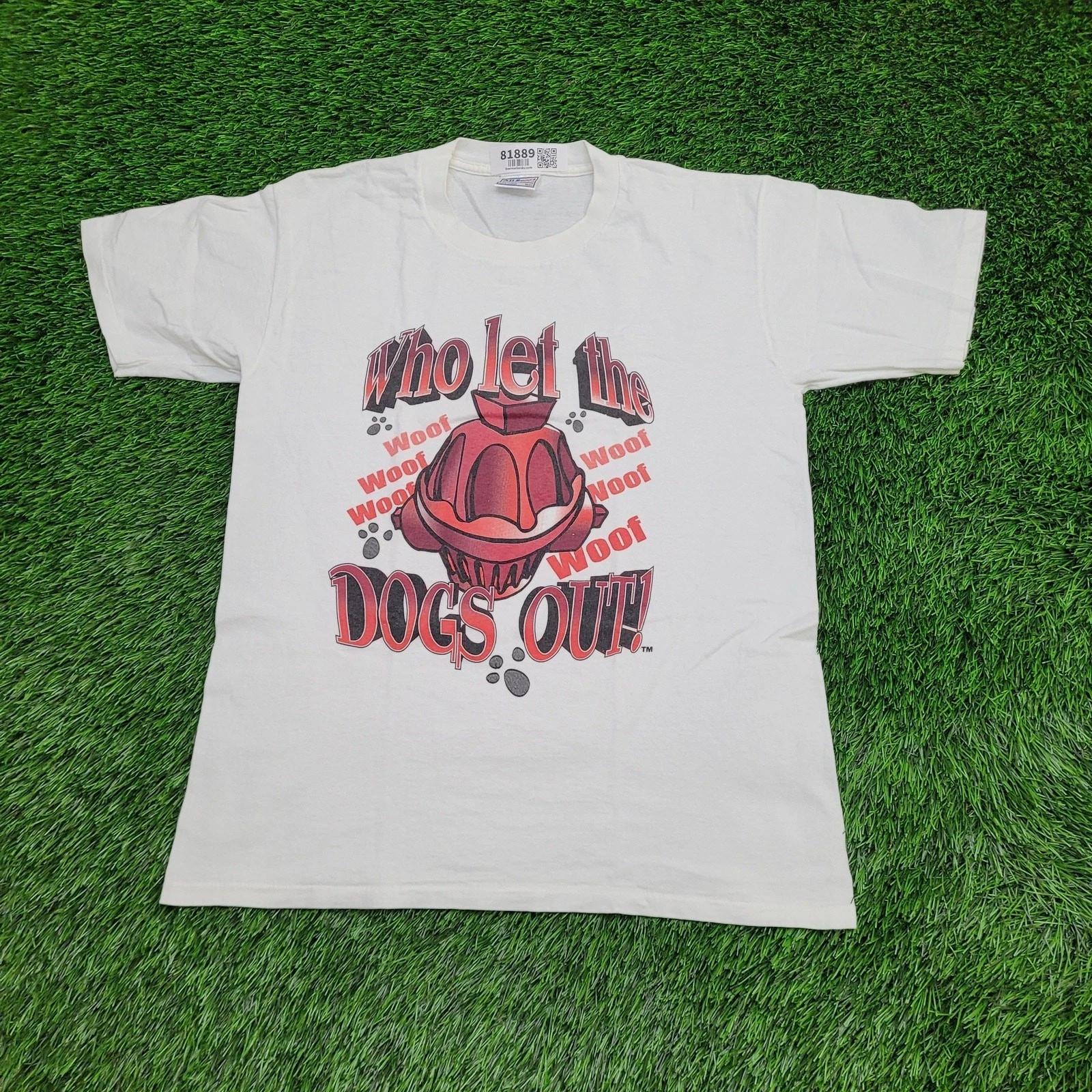 Vintage 90s Who Let the Dogs Out Shirt Medium 20x26 White L
Vintage 90s Who Let the Dogs Out Shirt Medium 20x26 White L