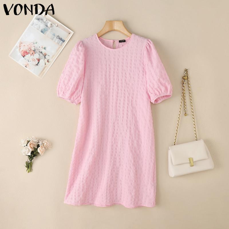 VONDA Women Elegant Puff Sleeve Texture Semi-Sheer Casual Mini Dress 5XL розовый
VONDA Women Elegant Puff Sleeve Texture Semi-Sheer Casual Mini Dress 5XL розовый
