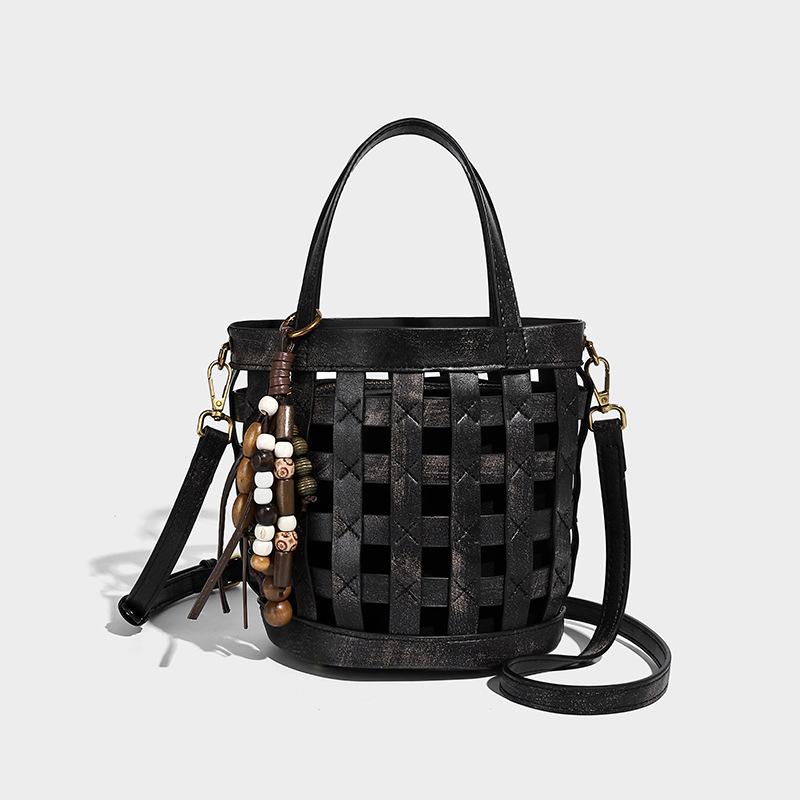 Hollow Woven Basket Bag 2025 New Niche Design High-End Handbag Versatile Shoulder Crossbody Bag Black and Gray(No Hangi
Hollow Woven Basket Bag 2025 New Niche Design High-End Handbag Versatile Shoulder Crossbody Bag Black and Gray(No Hangi