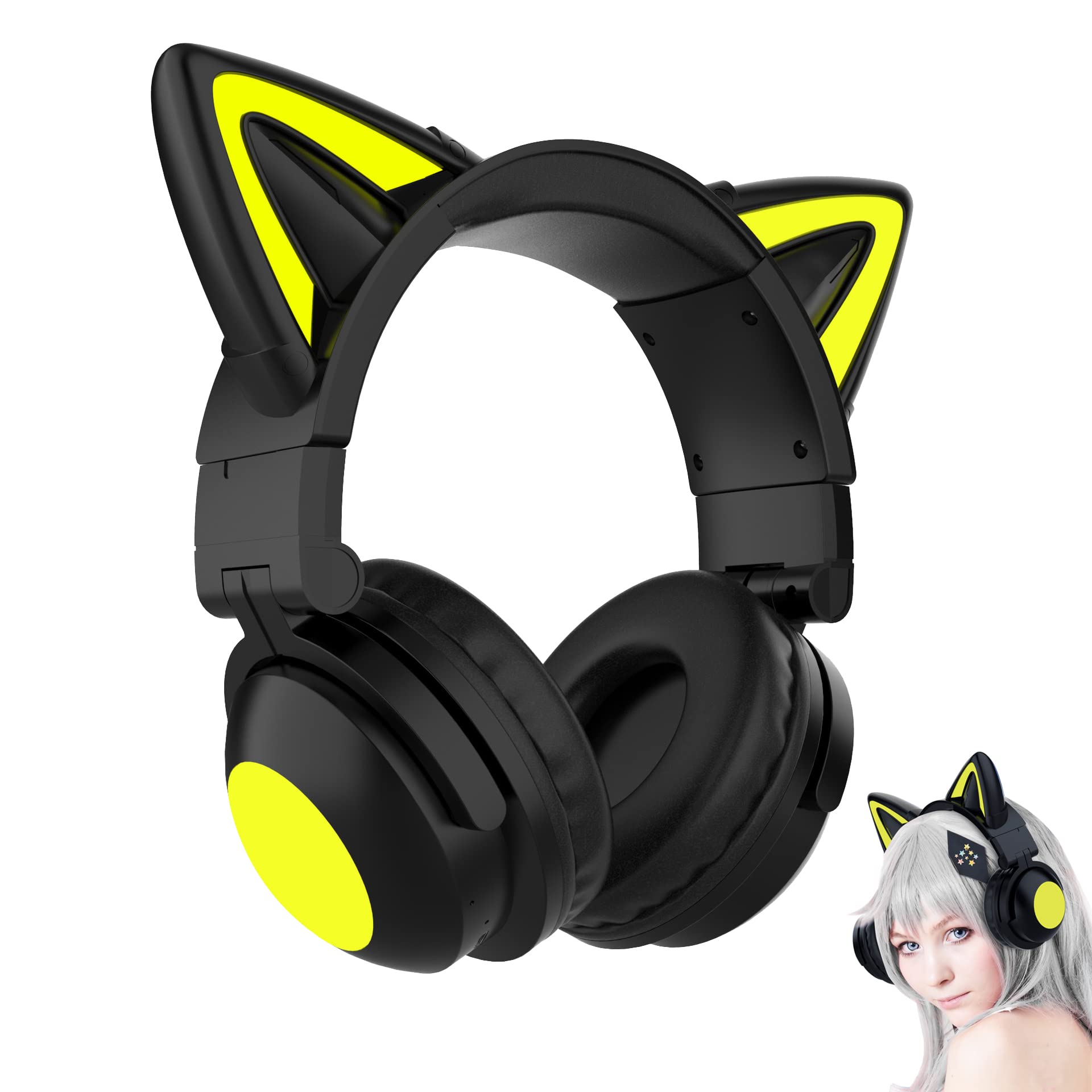 QuiExact Headset Bluetooth Earphones Cute Cat Ear Lights Wireless Sports Stereo Headset for Women Cat Ear Headphones Lights Up Stereo Headset Earphone
QuiExact Headset Bluetooth Earphones Cute Cat Ear Lights Wireless Sports Stereo Headset for Women Cat Ear Headphones Lights Up Stereo Headset Earphone