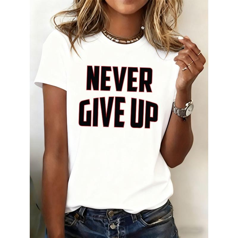 Women S Never Give Up Motivational T-Shirt - 100% White with Red Lettering, Y2k Streetwear Casual Round Neck Short Sleeve Tee for Casual Attire S белый
Women S Never Give Up Motivational T-Shirt - 100% White with Red Lettering, Y2k Streetwear Casual Round Neck Short Sleeve Tee for Casual Attire S белый