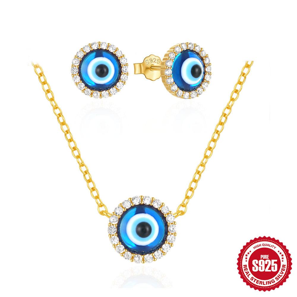 S925 Sterling Silver Classic Demon S Eye Stud Earrings Necklace Combination Accessories Earrings Clavicle Chain Women 925 Silver
S925 Sterling Silver Classic Demon S Eye Stud Earrings Necklace Combination Accessories Earrings Clavicle Chain Women 925 Silver