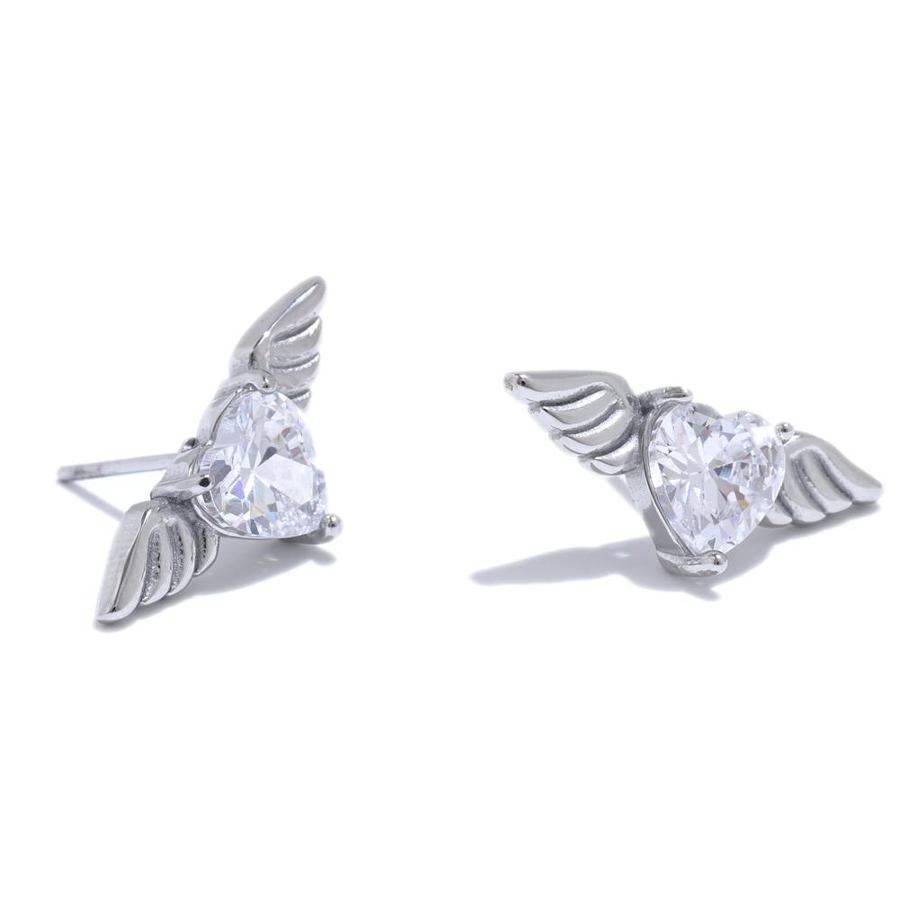 Yhpup Fashion Stainless Steel Shiny Cubic Zirconia Wing Stud Earrings for Women Prevent Allergy Chic Daily Jewelry Gift
Yhpup Fashion Stainless Steel Shiny Cubic Zirconia Wing Stud Earrings for Women Prevent Allergy Chic Daily Jewelry Gift