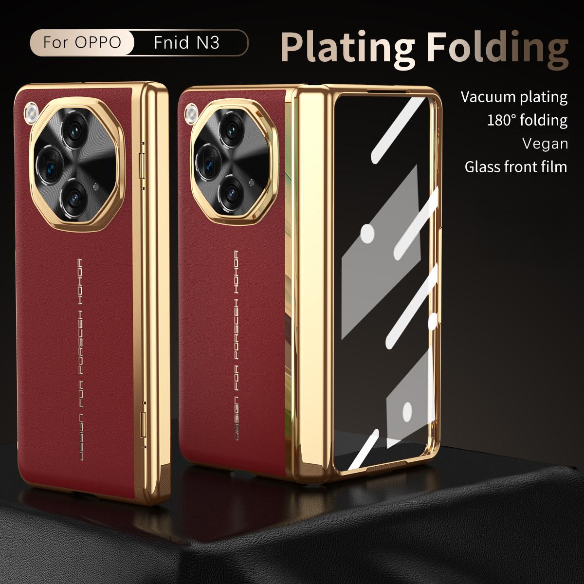 For Oppo Find N3 5G Case PU Leather+PC Electroplating Phone Cover with Tempered Glass Screen Film Black
For Oppo Find N3 5G Case PU Leather+PC Electroplating Phone Cover with Tempered Glass Screen Film Black