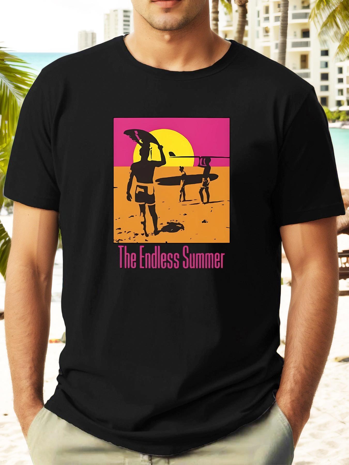 The Endless Summer Surf-Themed Graphic Tee - Casual Cotton Short Sleeve T-shirt with Beach Scene Design S
The Endless Summer Surf-Themed Graphic Tee - Casual Cotton Short Sleeve T-shirt with Beach Scene Design S