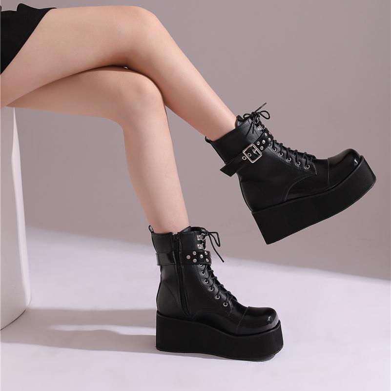 Женские ботильоны с круглым носком, на танкетке, на высоком каблуке, с пряжками, заклепками, на молнии, на шнуровке, на платформе, короткие ботинки, женская модная обувь, осень-зима 46 33 чёрный
Женские ботильоны с круглым носком, на танкетке, на высоком каблуке, с пряжками, заклепками, на молнии, на шнуровке, на платформе, короткие ботинки, женская модная обувь, осень-зима 46 33 чёрный