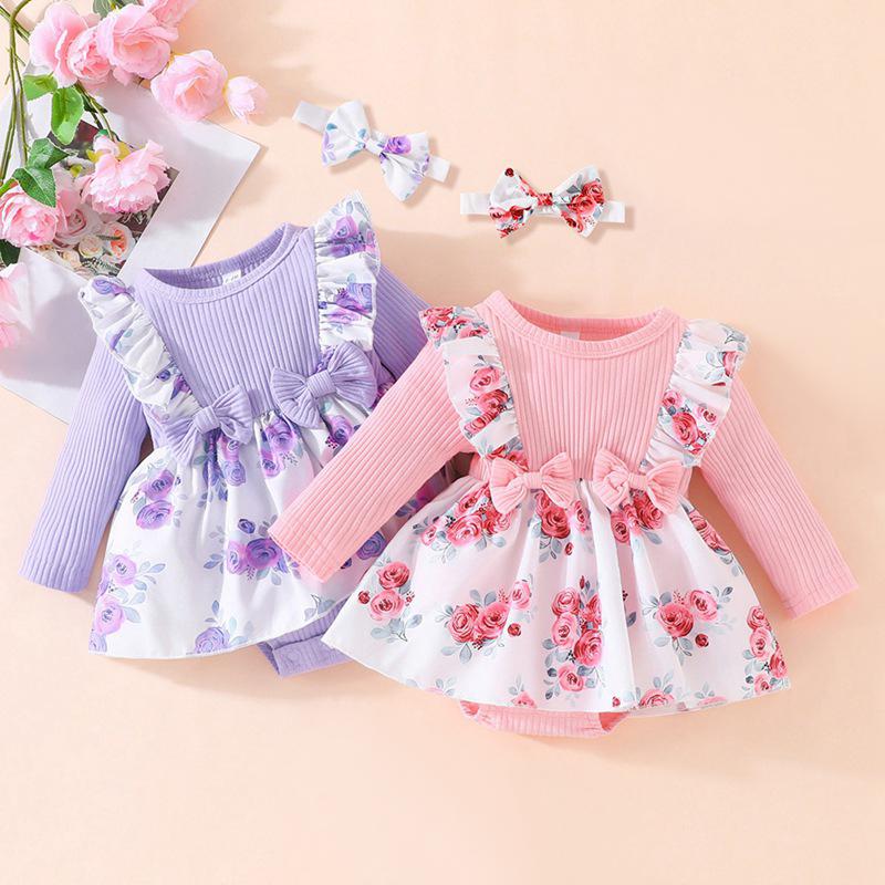 Детское платье-комбинезон для девочек с длинным рукавом и круглым вырезом с цветочным принтом
Детское платье-комбинезон для девочек с длинным рукавом и круглым вырезом с цветочным принтом