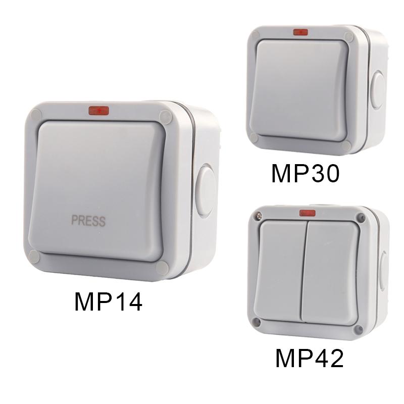 IP66 Outdoor Wall Switches IP66 Weatherproof Dust-proof Push Button Switch 1/ 2 Gang Power switch 20A For Home Garden
IP66 Outdoor Wall Switches IP66 Weatherproof Dust-proof Push Button Switch 1/ 2 Gang Power switch 20A For Home Garden