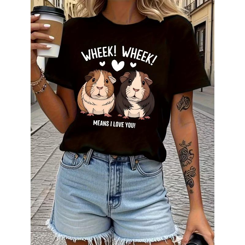 Women s Cute Guinea Pig Print T-Shirt Crew Neck Short Sleeve Casual All-Season Daily Tee 4XL чорний
Women s Cute Guinea Pig Print T-Shirt Crew Neck Short Sleeve Casual All-Season Daily Tee 4XL чорний