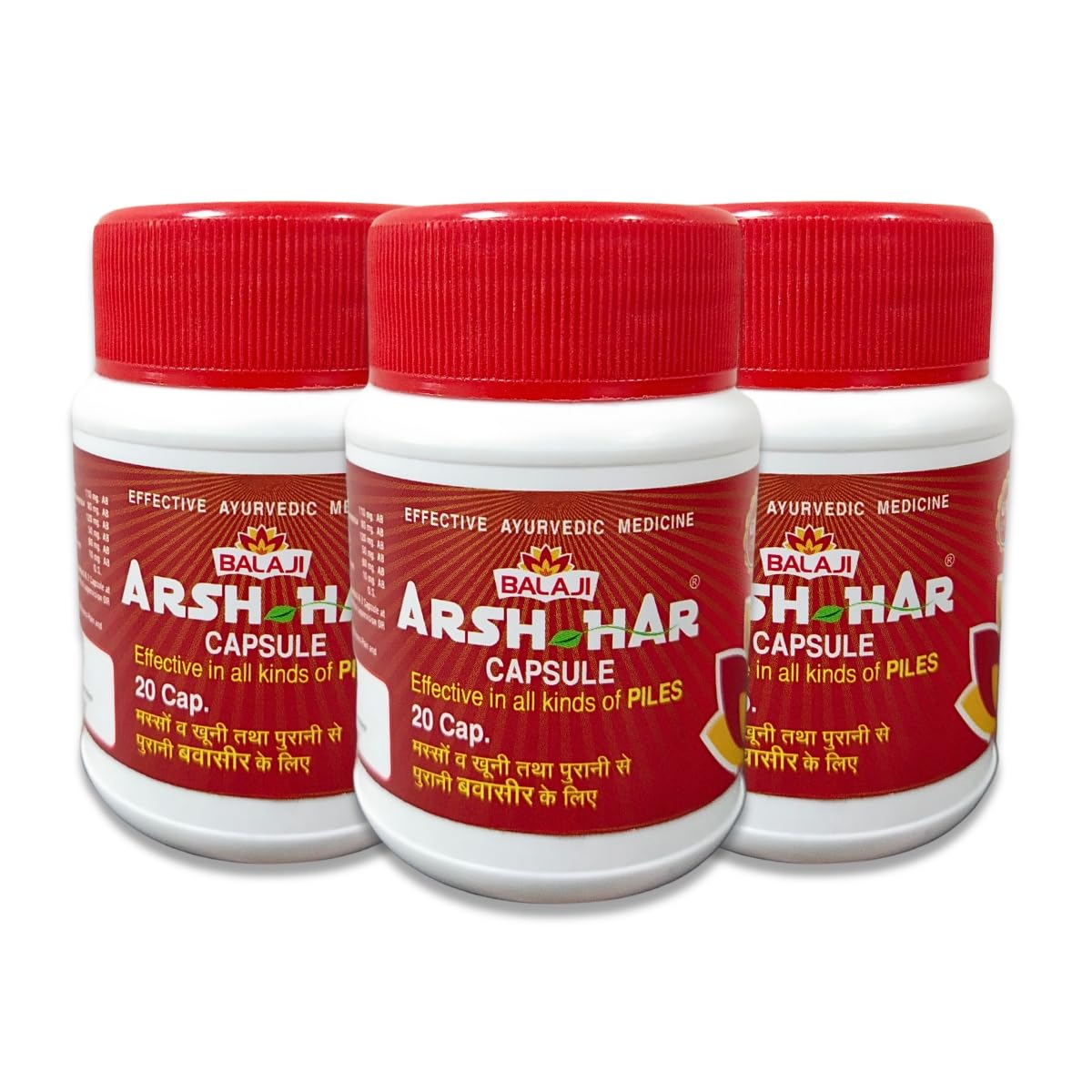 BALAJI ARSH-HAR Herbal Ayurvedic Digestive Comfort Capsules Natural Gut Wellness Supplement 20 Capsules Pack of 3
BALAJI ARSH-HAR Herbal Ayurvedic Digestive Comfort Capsules Natural Gut Wellness Supplement 20 Capsules Pack of 3
