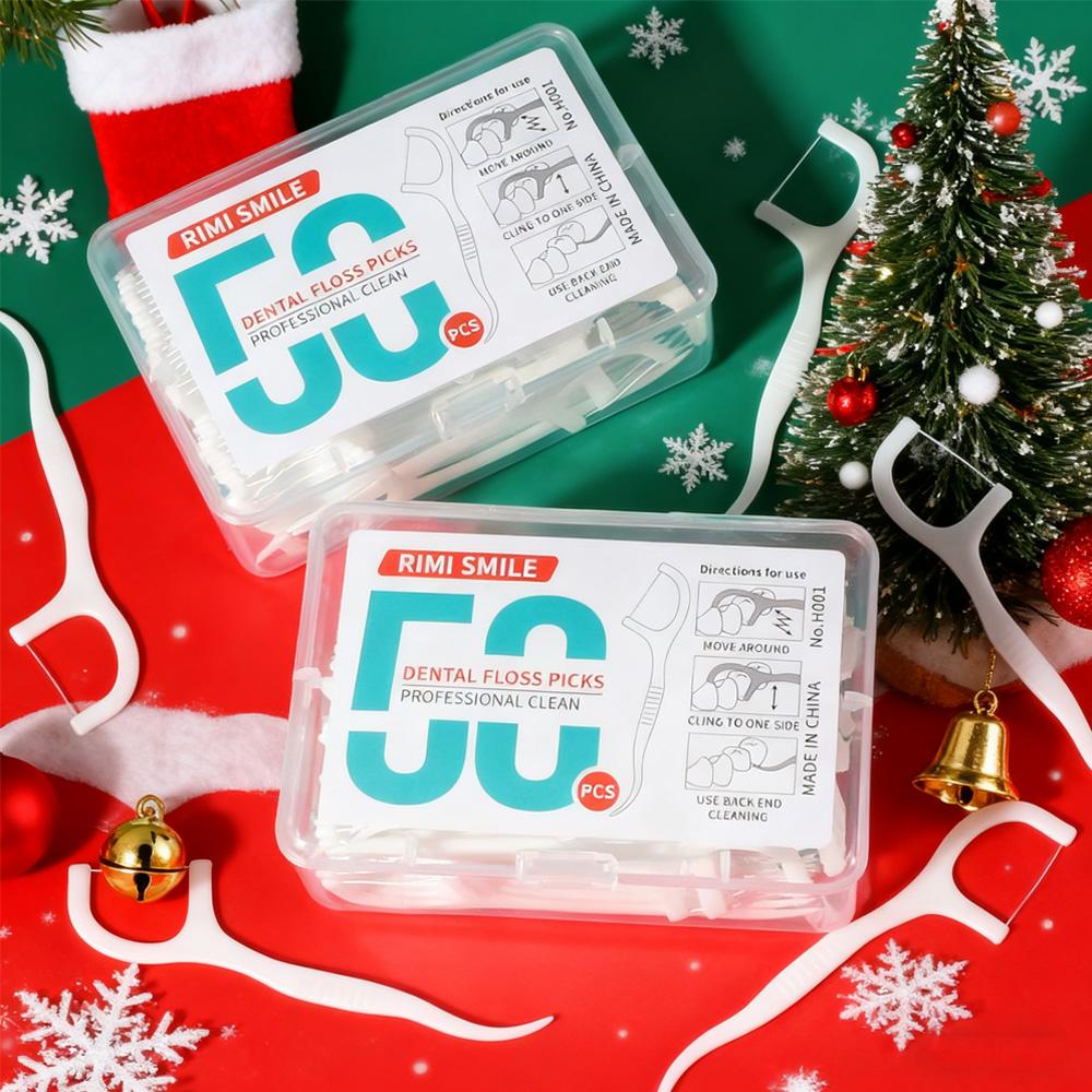 Ultra-Thin Dental Floss Picks Christmas Special 2/4 Boxes Set 50 Pcs/Box Daily Oral Care Cost-Effective Essential
Ultra-Thin Dental Floss Picks Christmas Special 2/4 Boxes Set 50 Pcs/Box Daily Oral Care Cost-Effective Essential