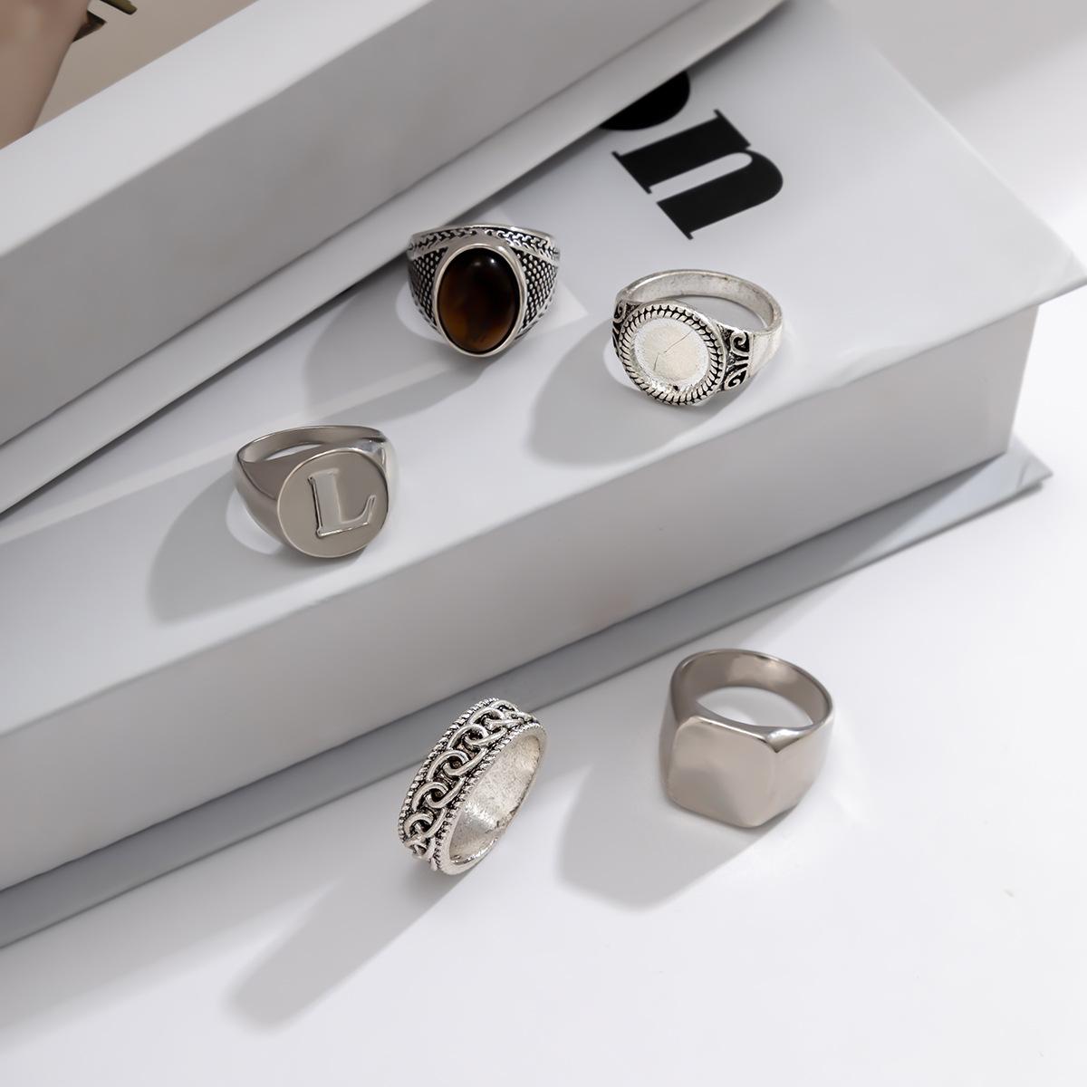 Ring Set for Men High-End Simple Fashion Personality Ring Geometric Alloy Index Finger Ring Color Mixing 03748
Ring Set for Men High-End Simple Fashion Personality Ring Geometric Alloy Index Finger Ring Color Mixing 03748