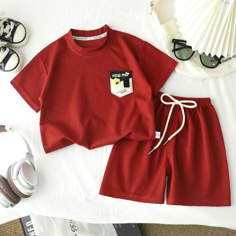 2Pcs/Set Kids Boys Set Tracksuit Summer Girls Sports Outfit Casual Loose Solid Short Sleeve T-shirts + Shorts Children Clothes Sets 90 вина червоного кольору
2Pcs/Set Kids Boys Set Tracksuit Summer Girls Sports Outfit Casual Loose Solid Short Sleeve T-shirts + Shorts Children Clothes Sets 90 вина червоного кольору