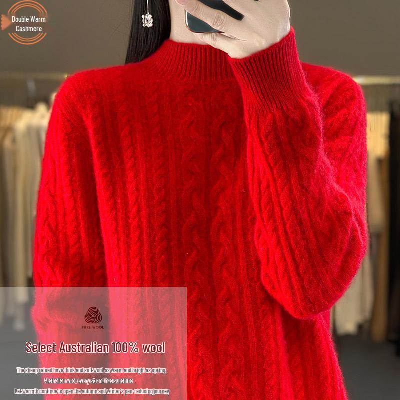 Women s Vintage Cable Knit Cashmere Wool Sweater - Autumn/Winter, Half-High Neck, Long Sleeve, Loose Fit, Thick, Base Layer. XXL
Women s Vintage Cable Knit Cashmere Wool Sweater - Autumn/Winter, Half-High Neck, Long Sleeve, Loose Fit, Thick, Base Layer. XXL