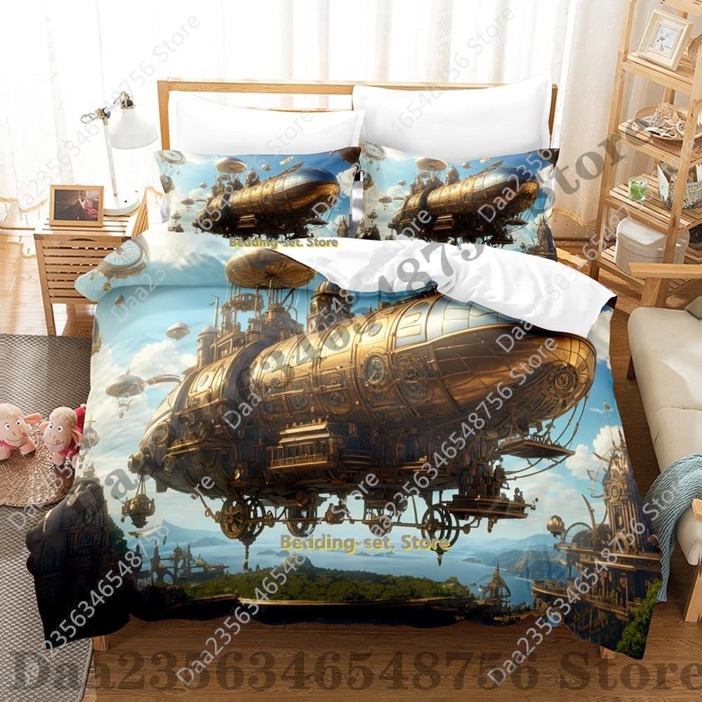New Personality Col Steampunk airship Beding Set Carton Anime thre-piece set Adult People Kid Bedrom with Soft Fabric Duvetcover Sets 3D Kawai 135*200cm Eu-Single
New Personality Col Steampunk airship Beding Set Carton Anime thre-piece set Adult People Kid Bedrom with Soft Fabric Duvetcover Sets 3D Kawai 135*200cm Eu-Single